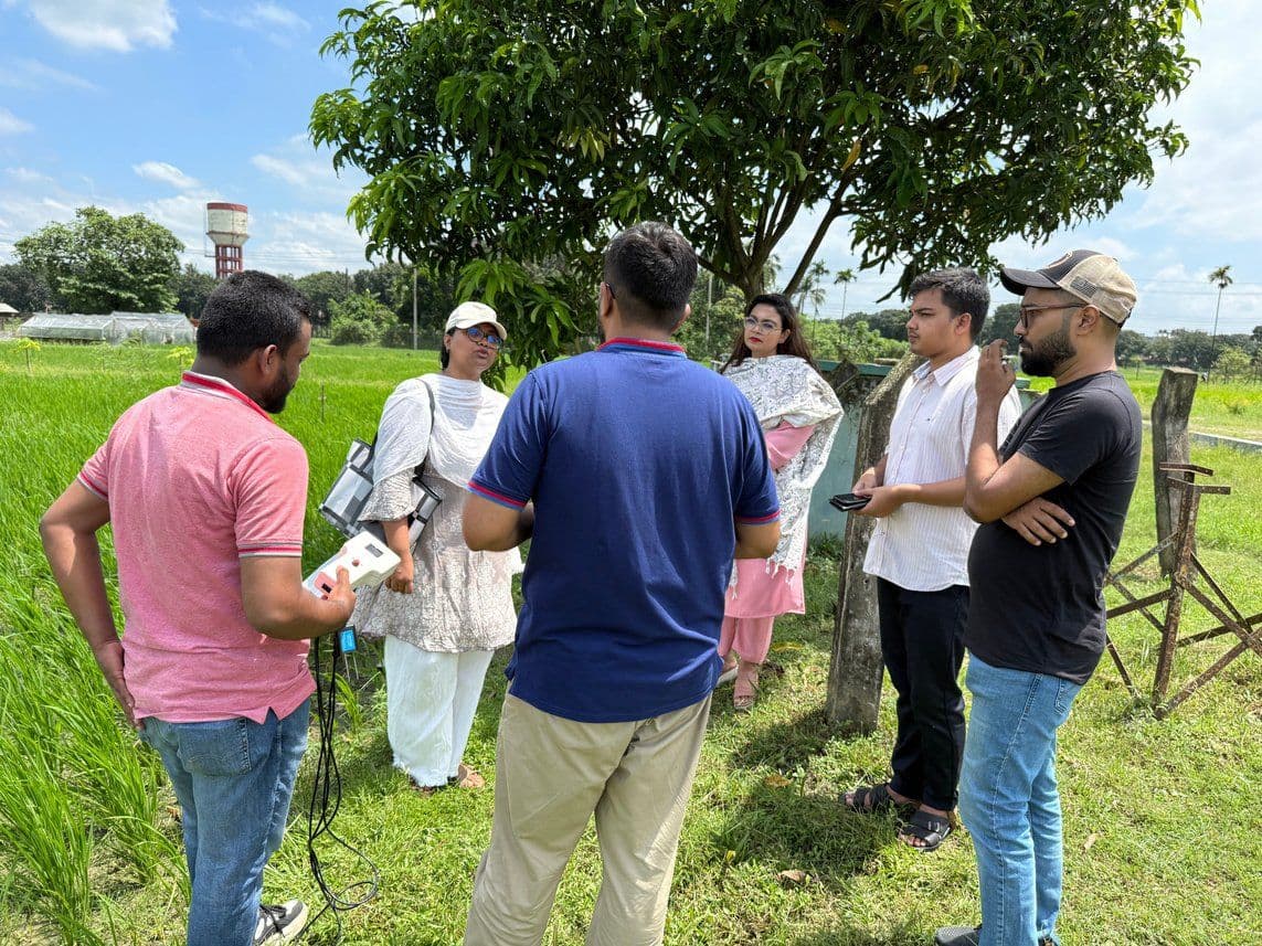 Product testing in rice fields at the Bangladesh Agriculture Research Institute.